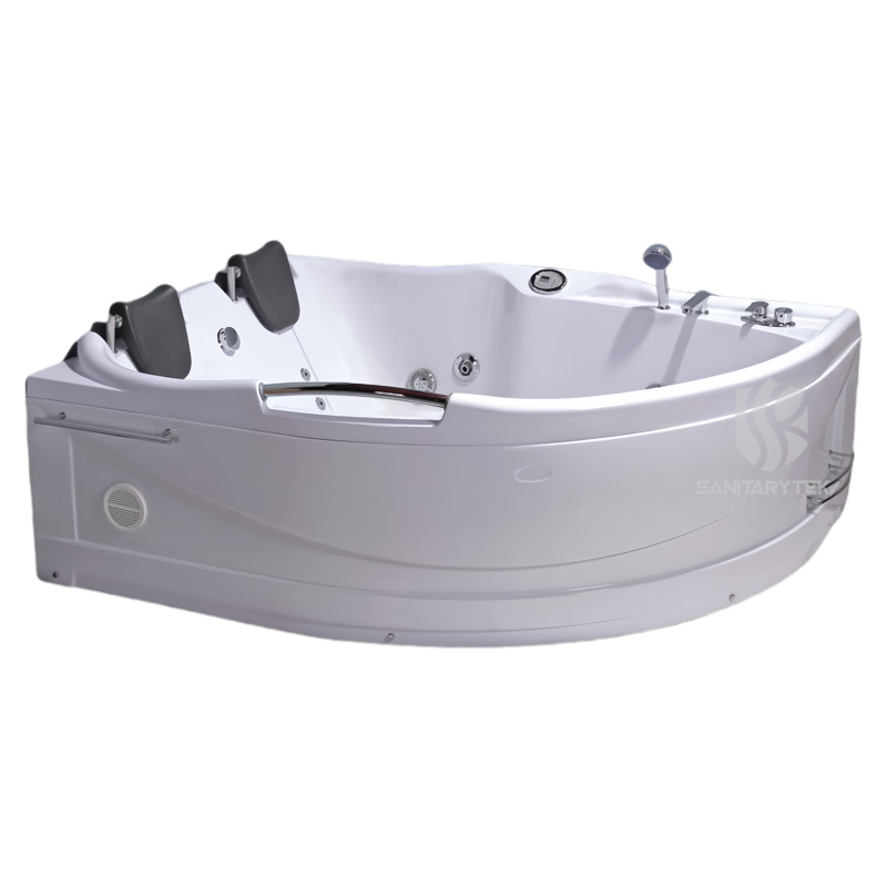 Whirlpool Massage Hydrotherapy Corner Bathtub for Two Person