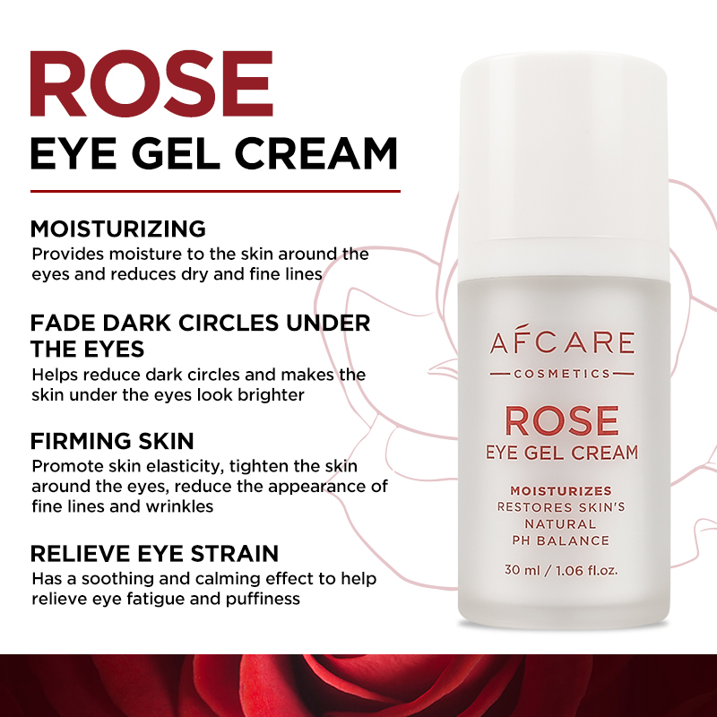 Cruelty-Free Moisturizer Nourishing and Squalane for Dark Circles Puffiness Rose Eye Cream