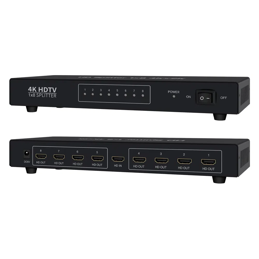 HDMI Splitter 1X8 Home Video Accessories Fortv Stores Exhibition Halls Support 4K@30Hz Hdcp 1.4 1to 8 HDMI Splitter