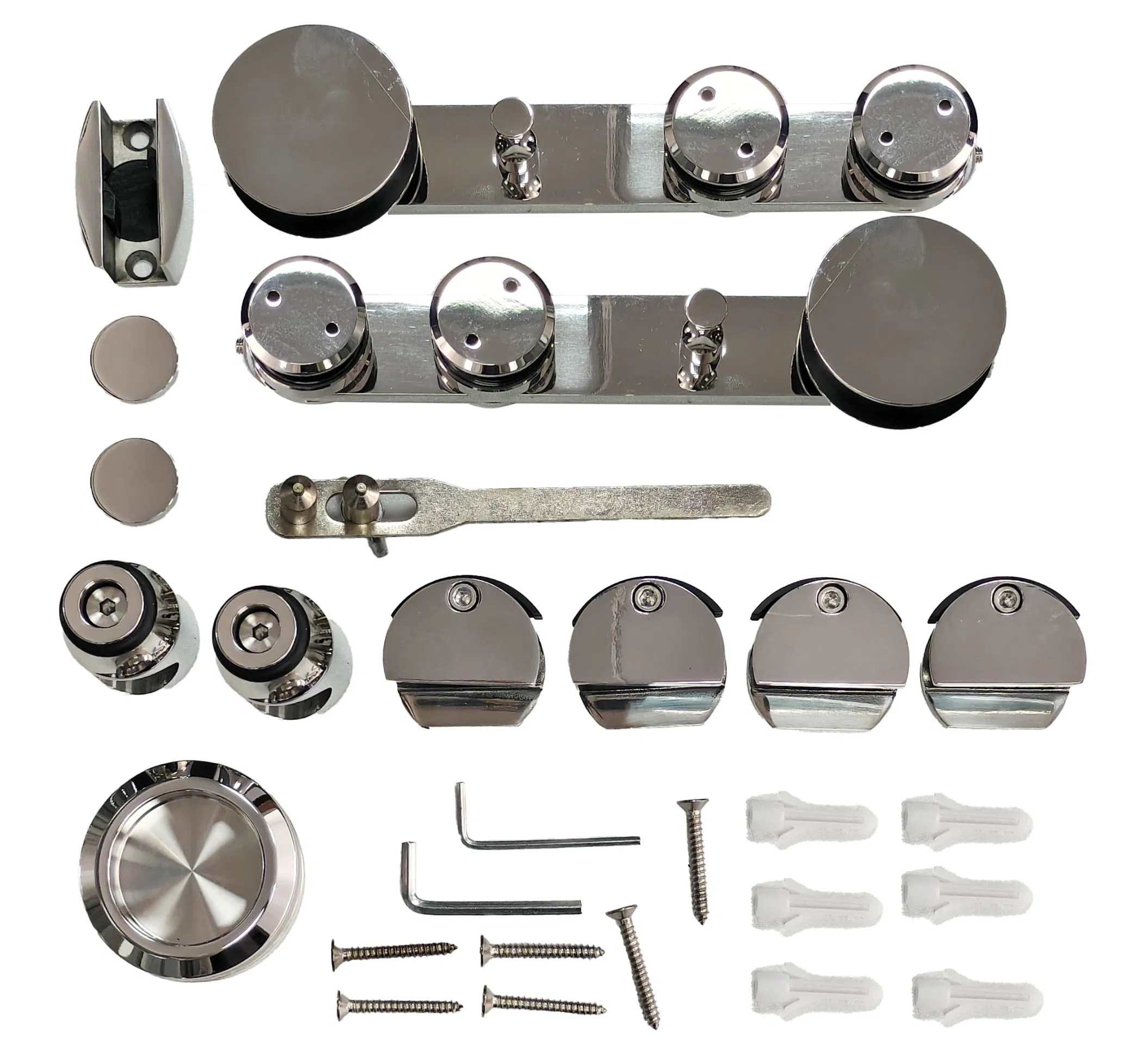 Комплект фурнитуры для раздвижной стеклянной двери без рамки