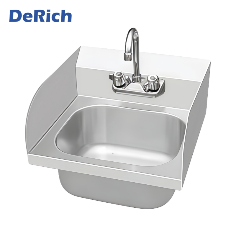 Derich New Arrival Wall Mounted European Style Stainless Steel Wash Hand Basin Sink for Hotels