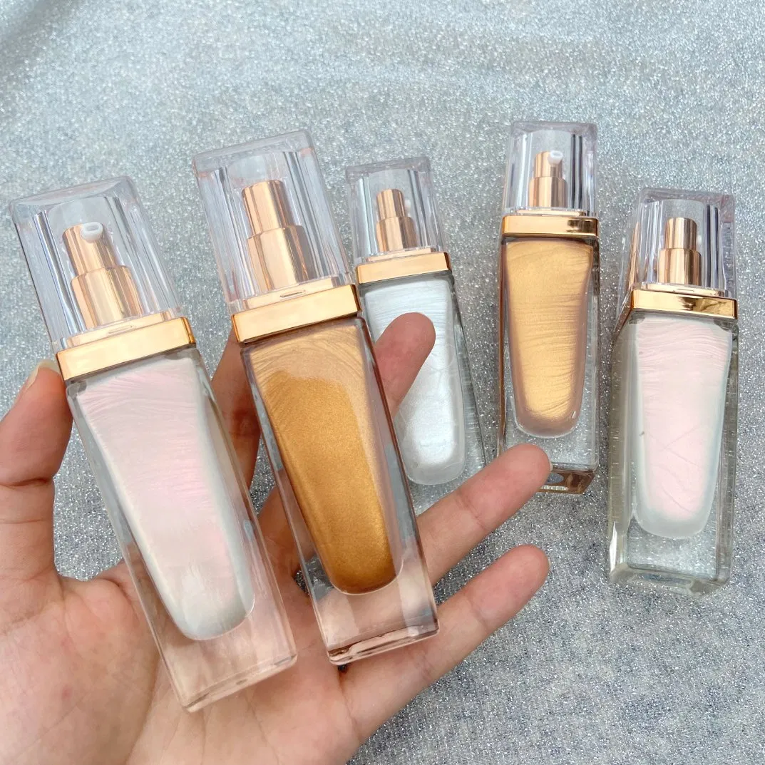 Gold Shimmer Liquid Highlighter Customized Body Highlight Long Lasting 30ml Cream Highlighter