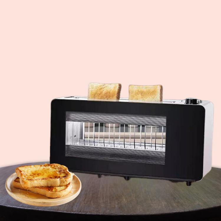 Visible Toaster with Detachable Glass Window Elegant Design 700-1200W