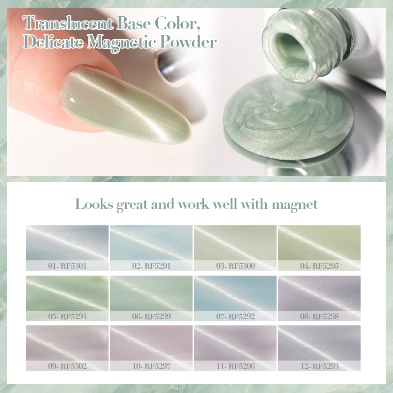 R S Nail Support OEM 12 Colors Jade Cat Eye Gel Polish Manufacturer for Nail Beauty