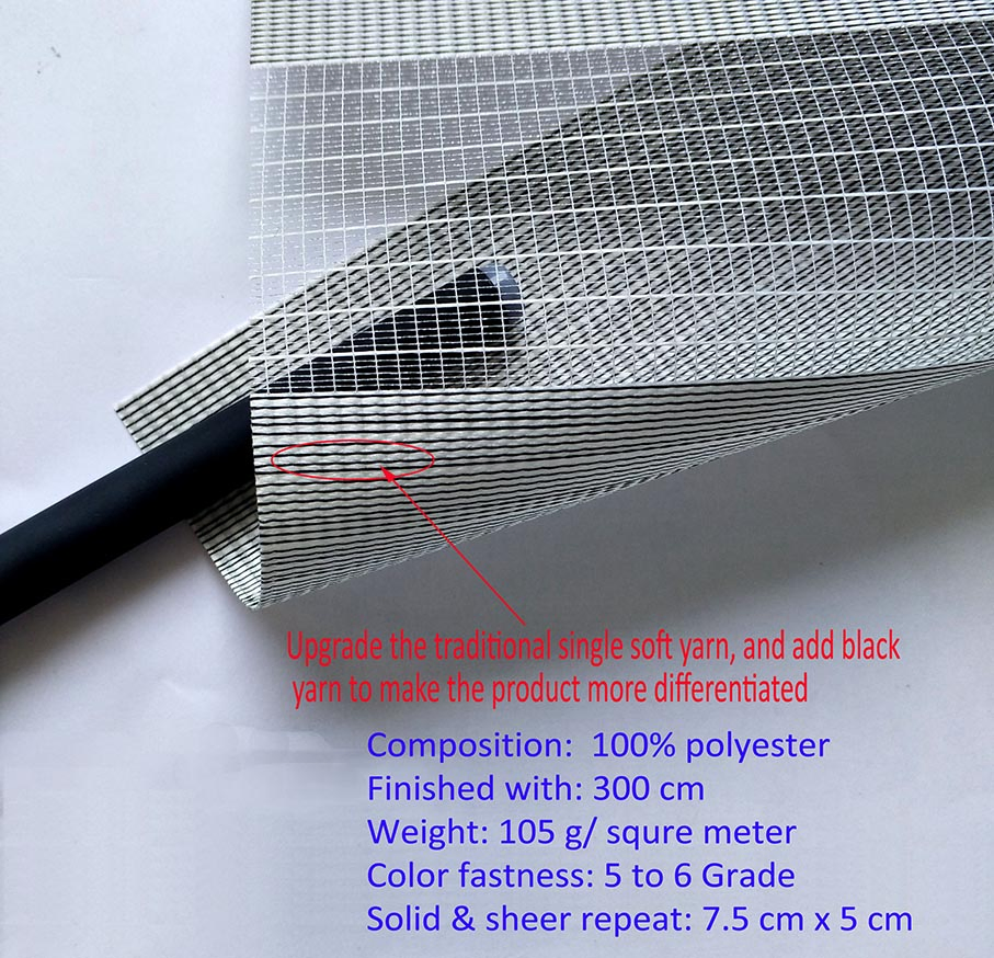 OEM Window Shade Polyester Fabric Day and Night Zebra Blind