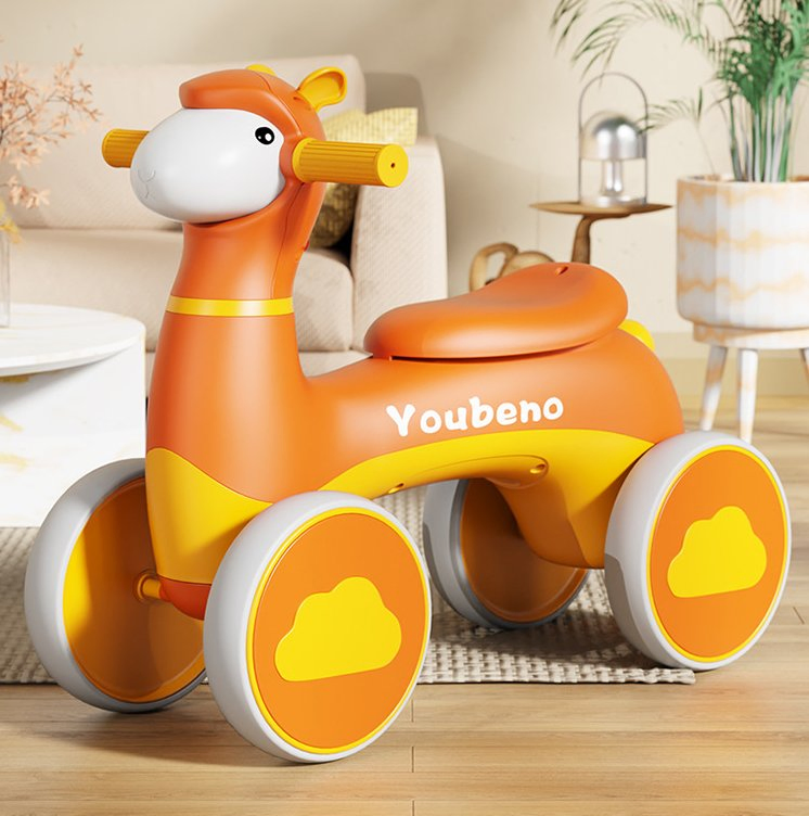 New Kids Sliding Bike Baby Scooter 1-3 Years Old Music Light Toddler Four-Wheeler Mute Balance Toy