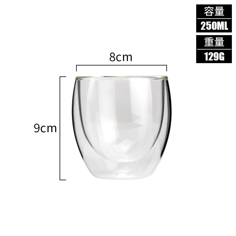 Термостойкая двойная стеклянная кружка для кофе и чая