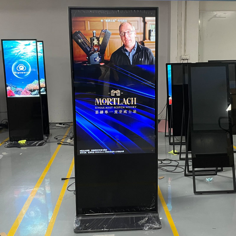 Indoor Floor Standing 49 55 Inch Advertising LCD Display Totem Interactive Kiosk Touch Screen Digital Signage