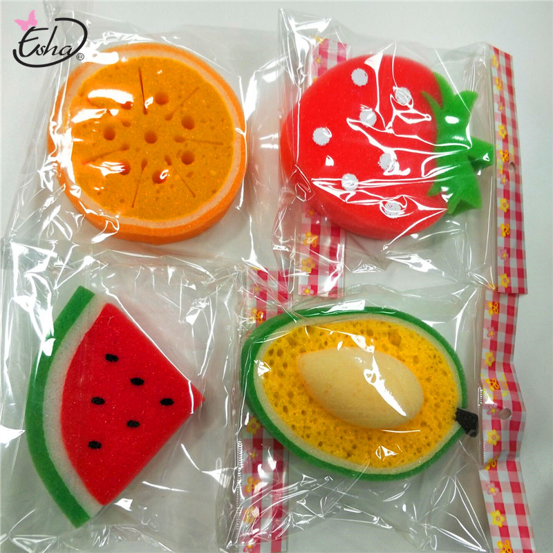 Children Cute Fruit Clean Washing Sponge Animal Cleaning Sponge Baby Bath Shower Sponge