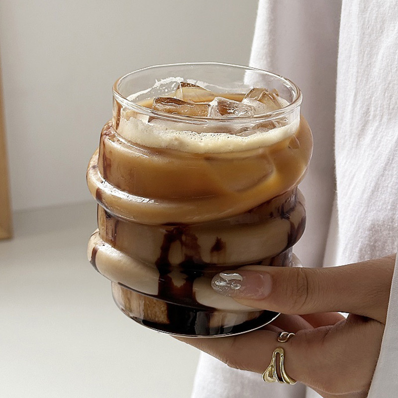 Custom Corrugated Transparent Glasses Caterpillar Water Milk Coffee Tea