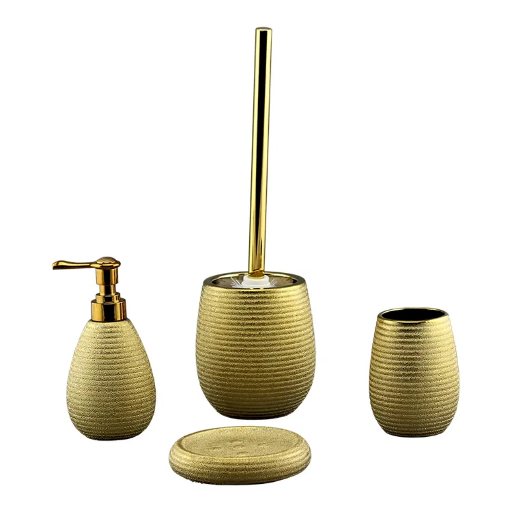 Modern Ceramic 4-Piece Bathroom Set with Identification
