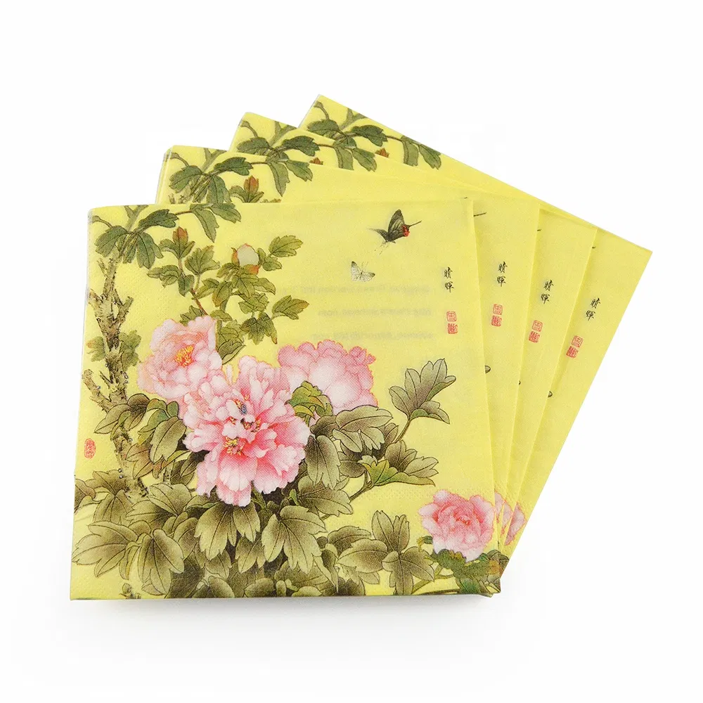 Colorful Decoration Factory Eco-Friendly Disposable Linen-Like Lunch Napkins Soft and Absorbent Luncheon Napkins White Tissue Airlaid Paper Napkins