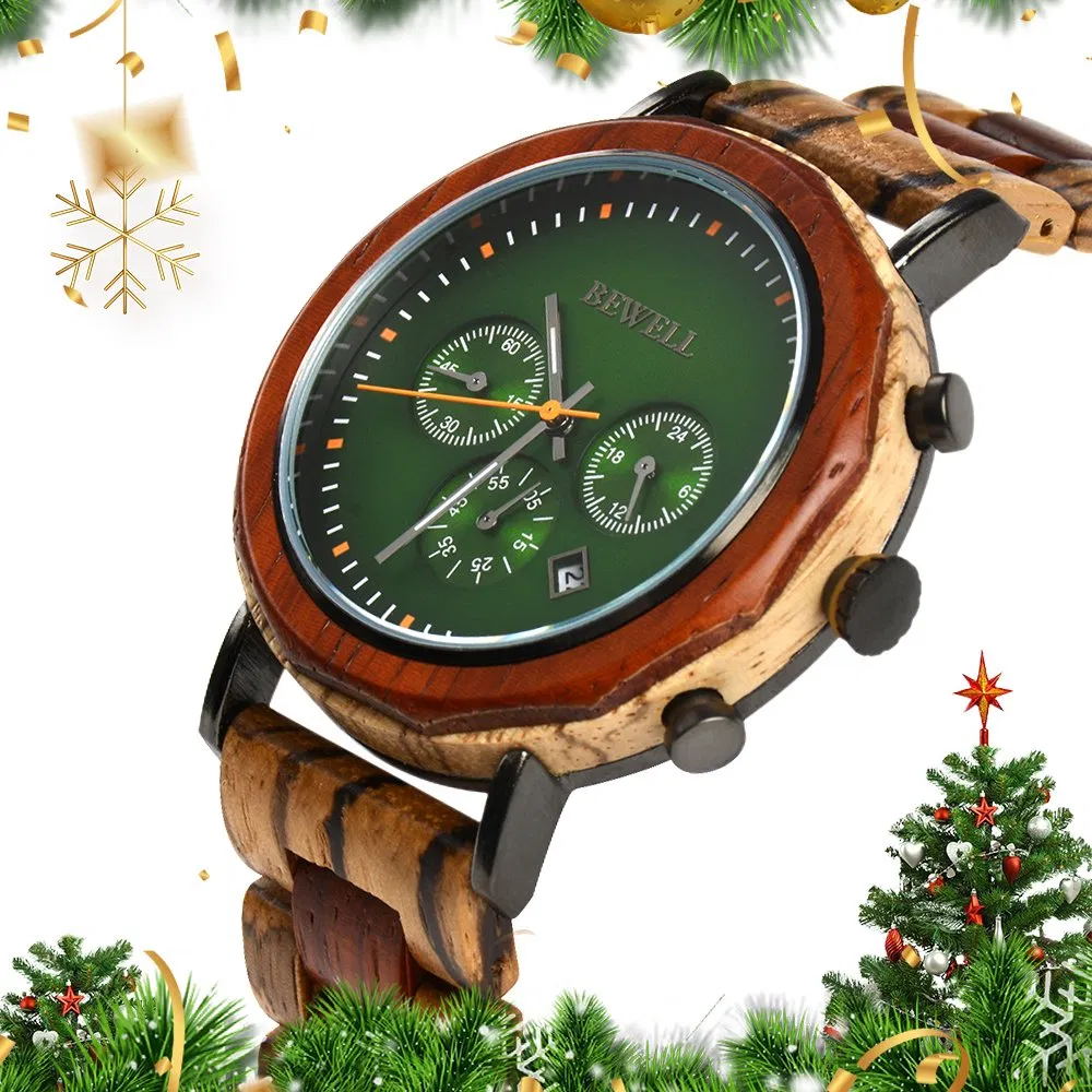 Zhongshi New Metal and Wood Watch 3ATM Waterproof Chronograph Watch Men Custom Watches Men Wrist