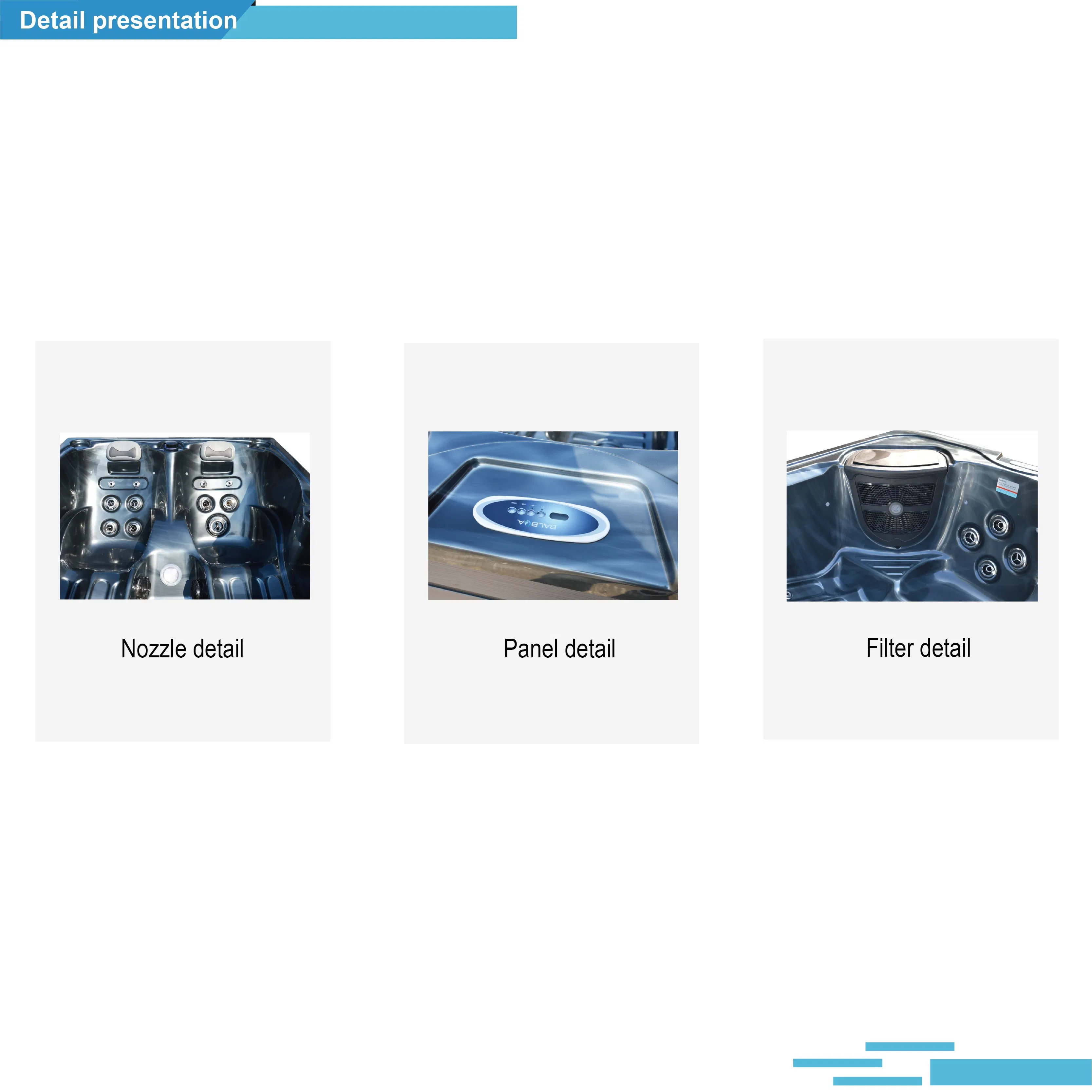 Угловая акриловая гидромассажная ванна Balboa SPA на 3 персоны