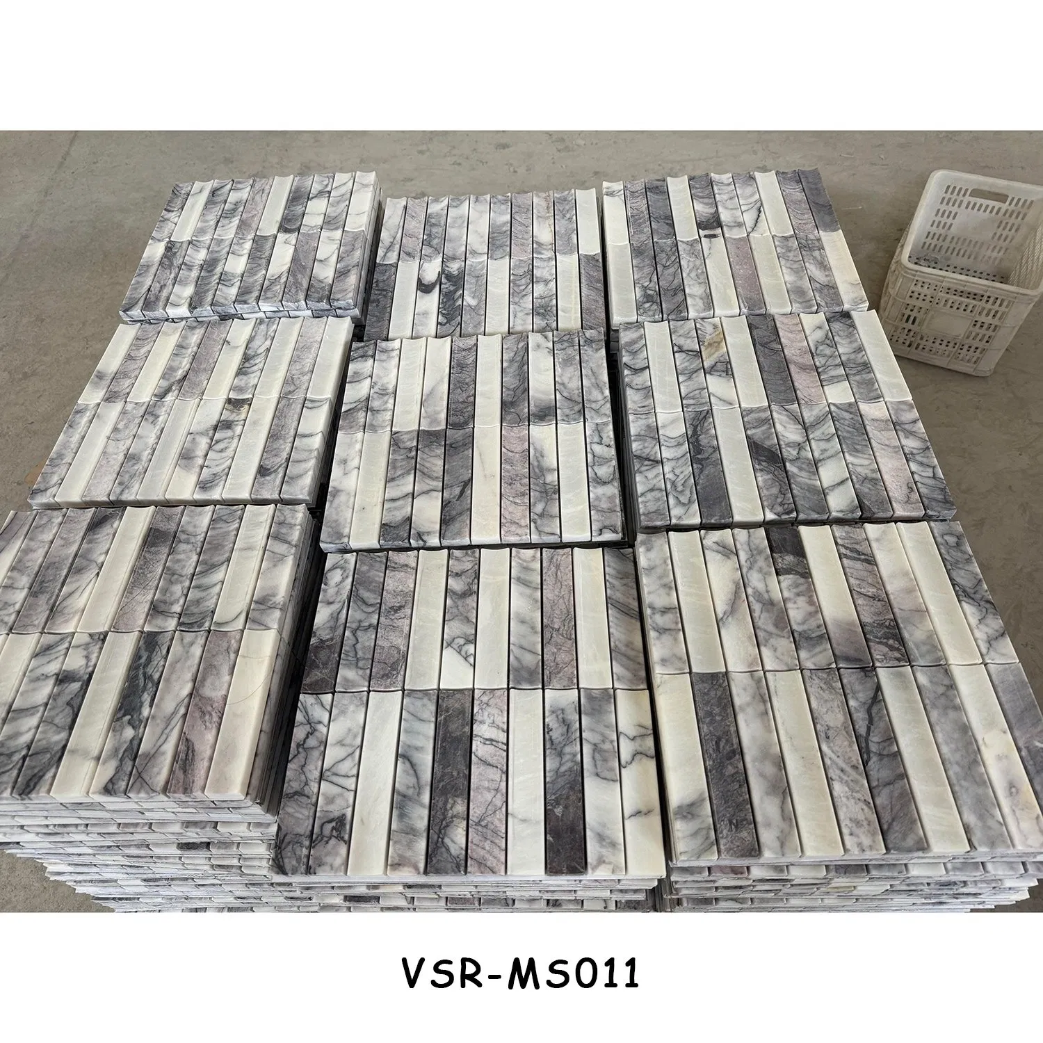 Мозаика из натурального мрамора, длинная полоса, 30x30 мм