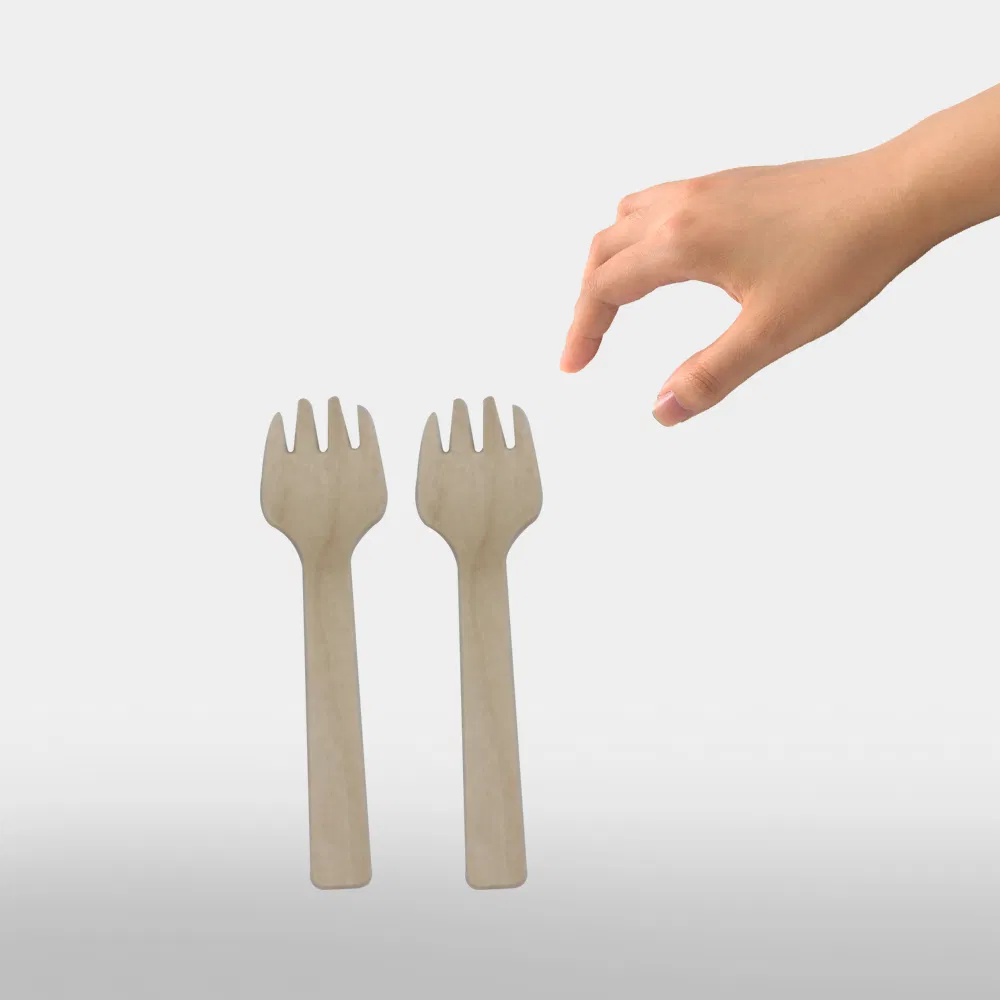 China Manufacturer 100% Natural Compostable Eco Bamboo Cutlery Sporks 104mm Disposable/Biodegradable Bamboo Spork