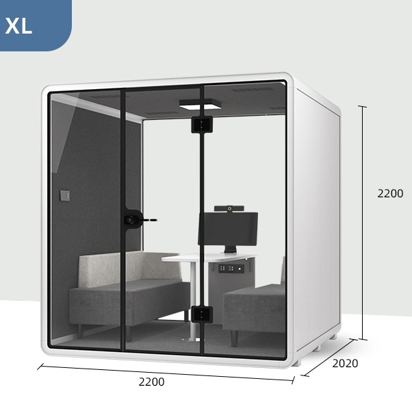 Modular Soundproof Booth Office Phone Booth with Tempered Glass for Meeting