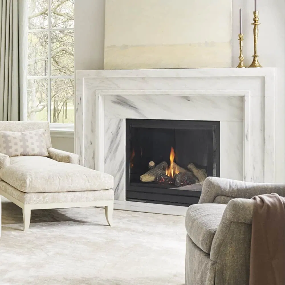 China Factory Fancy Customized White Stone Surround Mantel Marble Fireplace