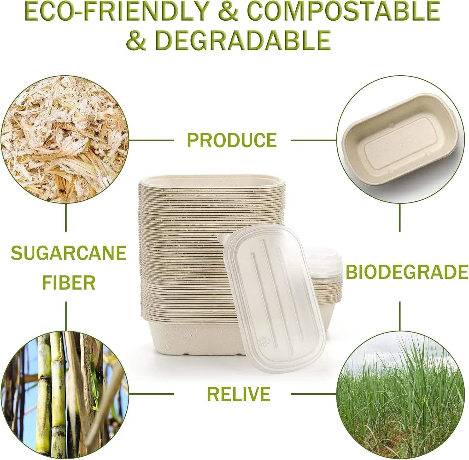 Biodegradable Wedding-Reception Box Grease-Resistant Square Bowl for Buffets