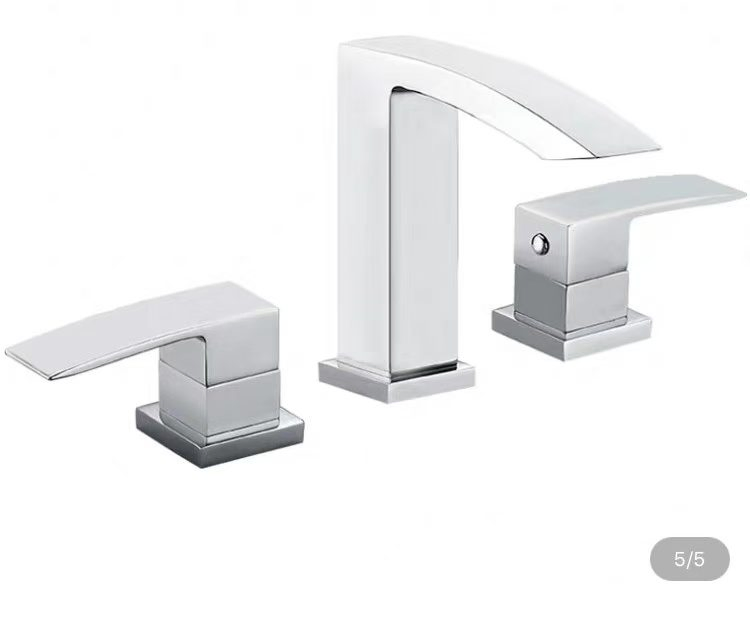 Europe and North American Design Styles Three Hole Matt Black Square Shapes Bathtub Faucets Mixer
