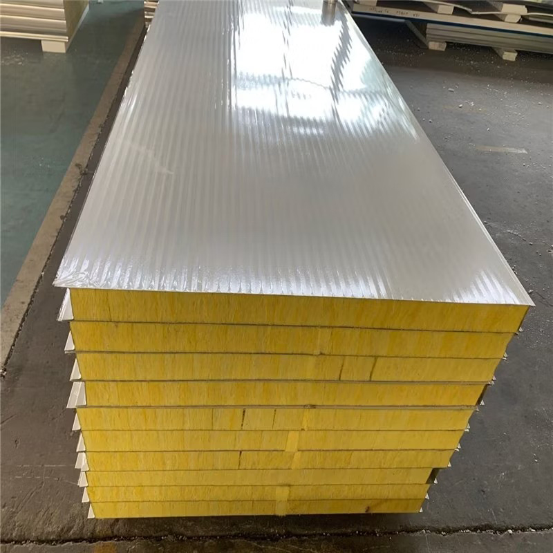 Galvanized Steel Zinc-Coated Rockwool Sandwich Panel for Cold Storage Roof Wall Insulation