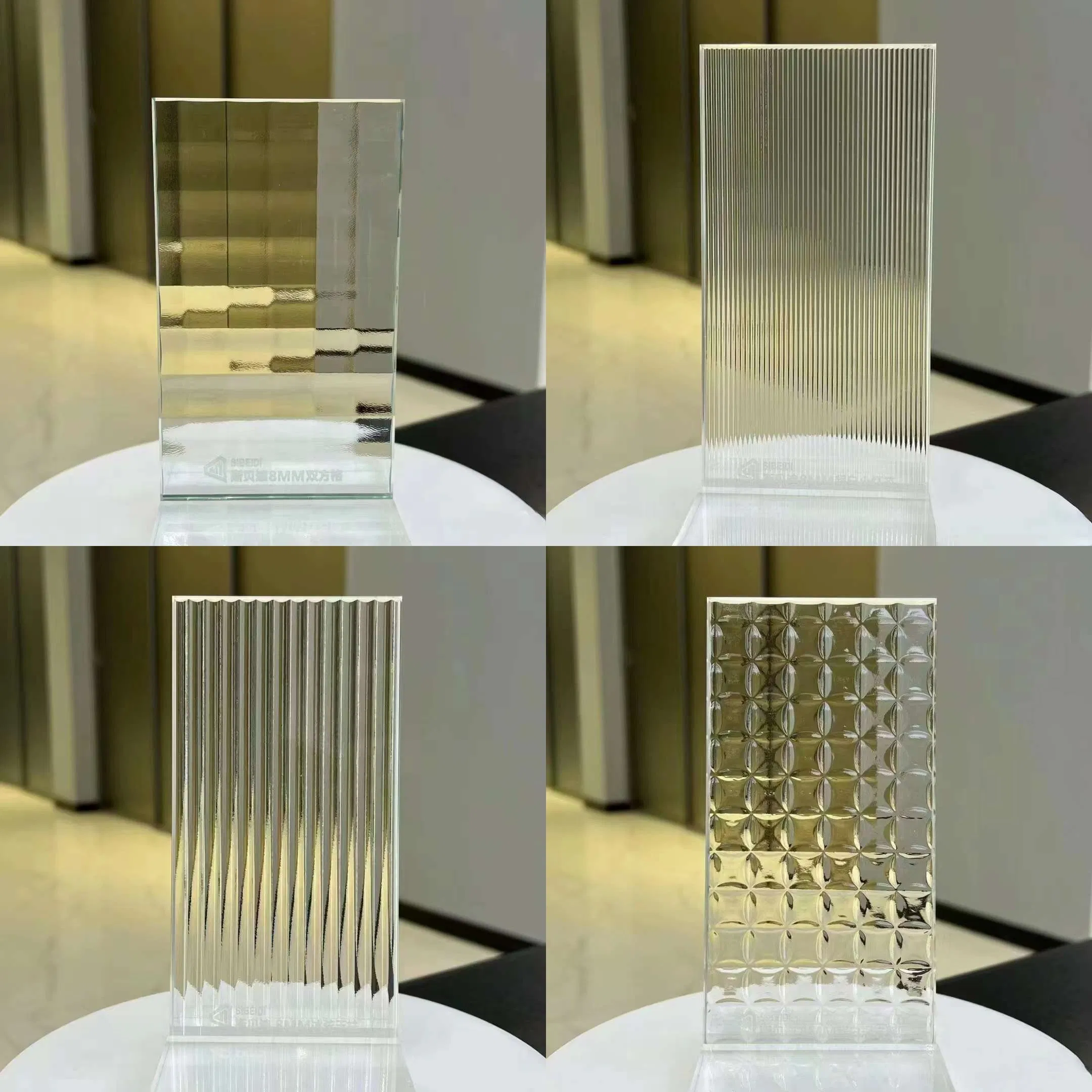 High Quality Embossed Patterned Glass Durable Easy to Clean Modern Patterns for Furniture Cabinet Doors