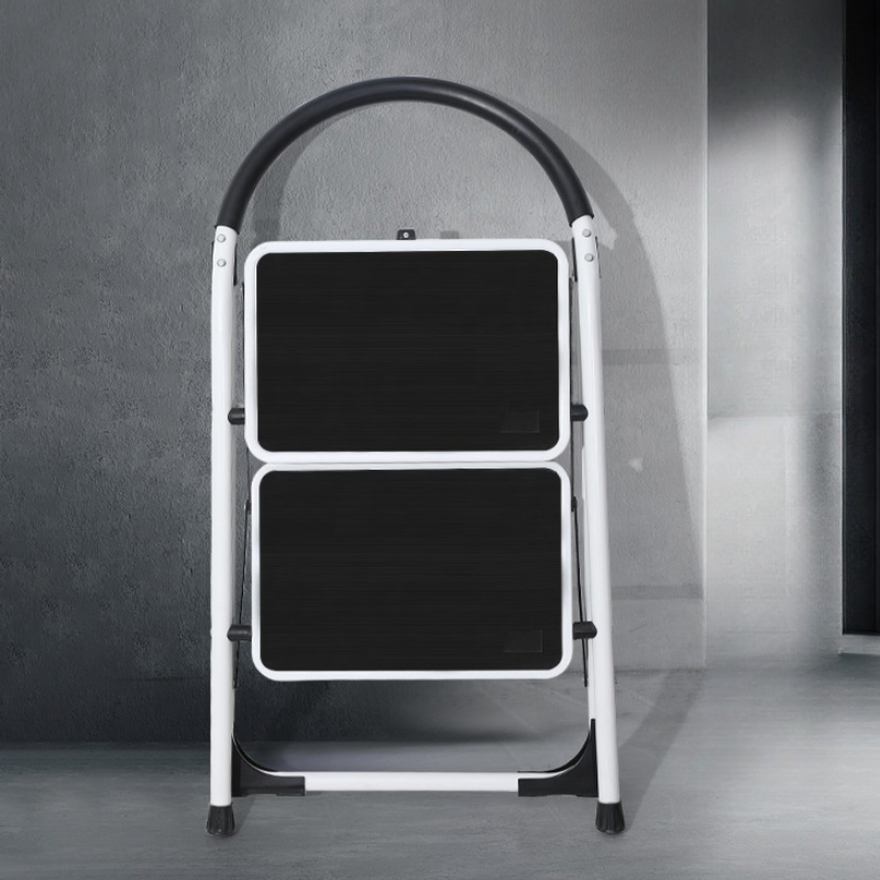 2 Step Steel Ladder with Soft Handrail Folding Ladder with Anti-Slip Step Household Ladder