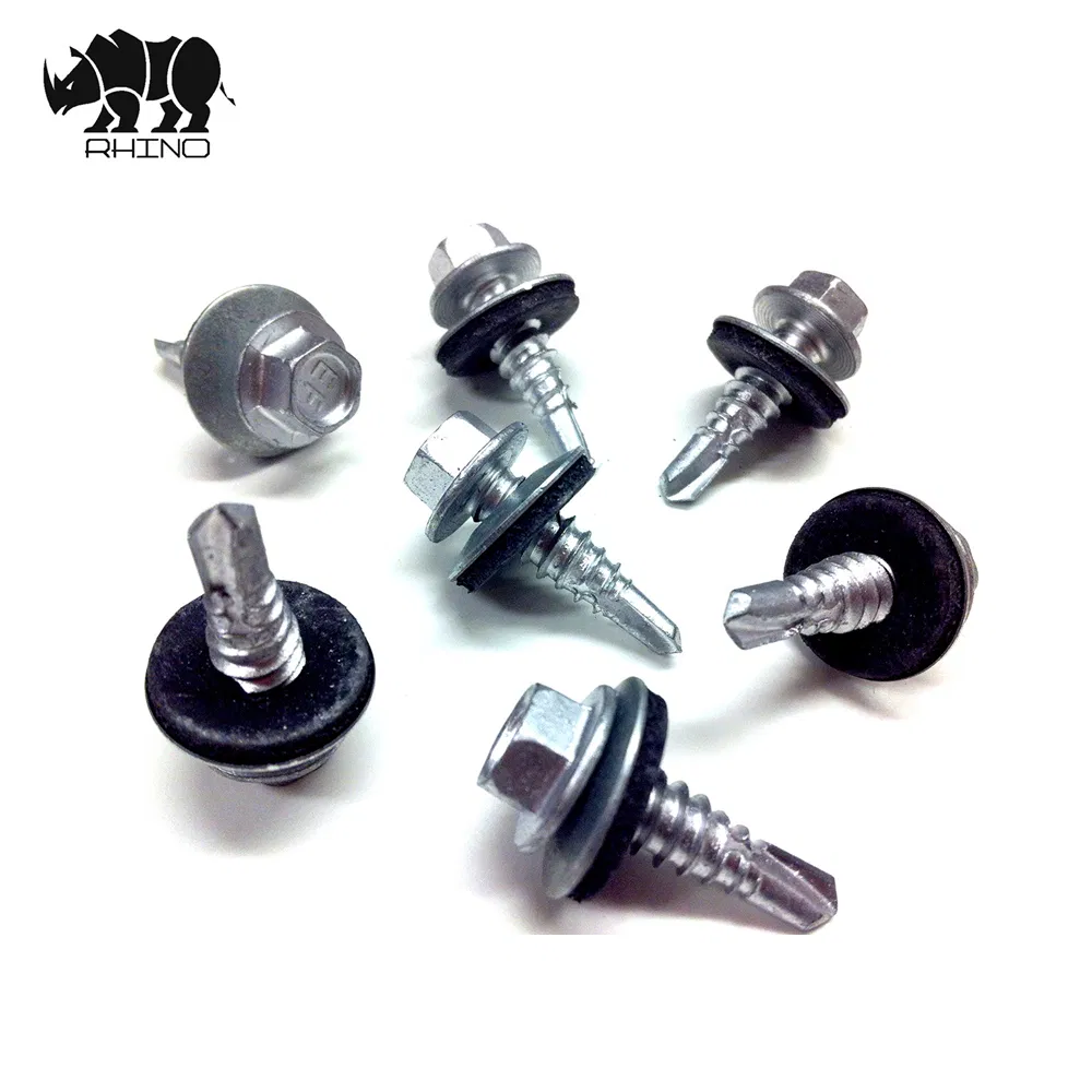 DIN7504K Metal Roofing Self-Drilling Point Black EPDM Washer Hex Head Drilling Screw