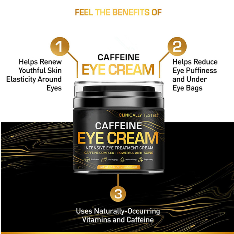 Factory Custom Caffeine Eye Cream for Anti Aging, Dark Circles, Bags