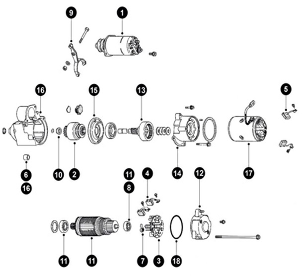 Стартер электромагнитный скользящий для легковых авто