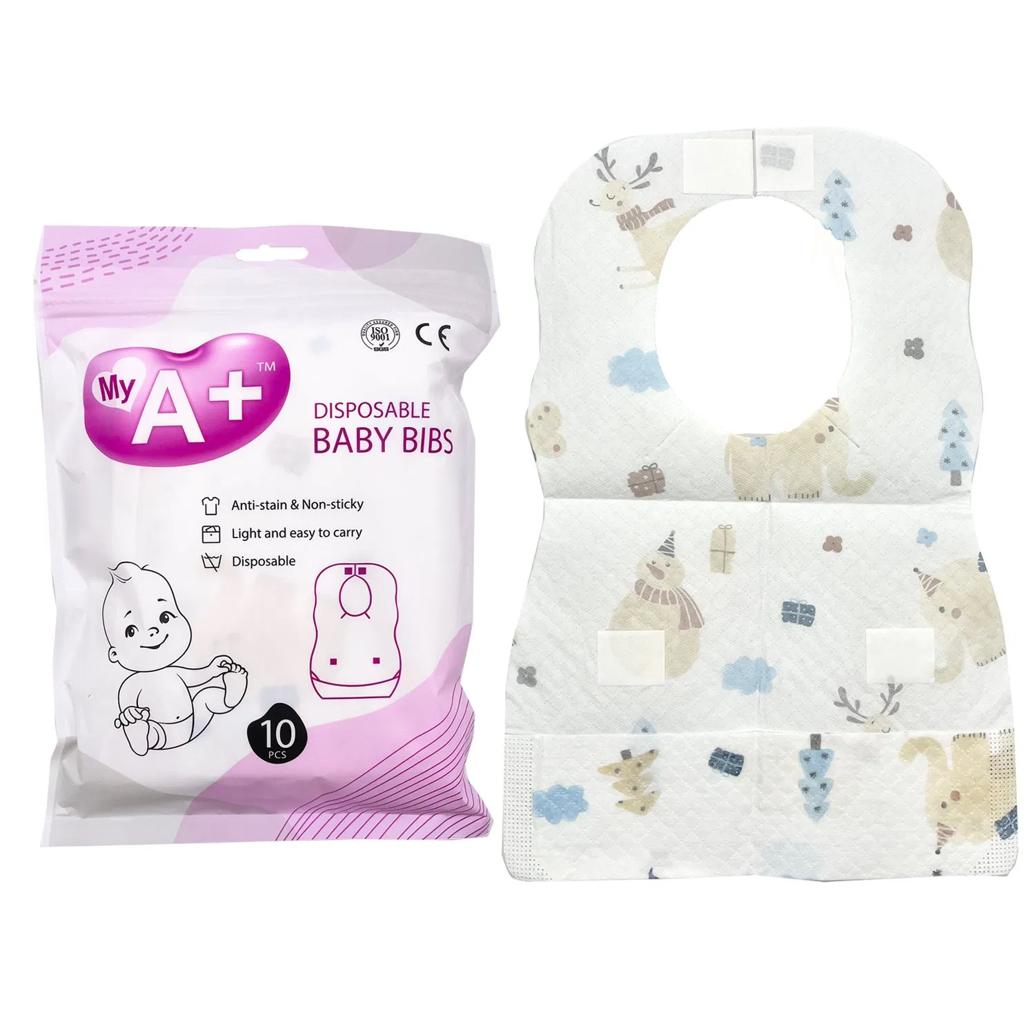 Baby Products Soft Cotton Disposable Waterproof Baby Bibs for Baby