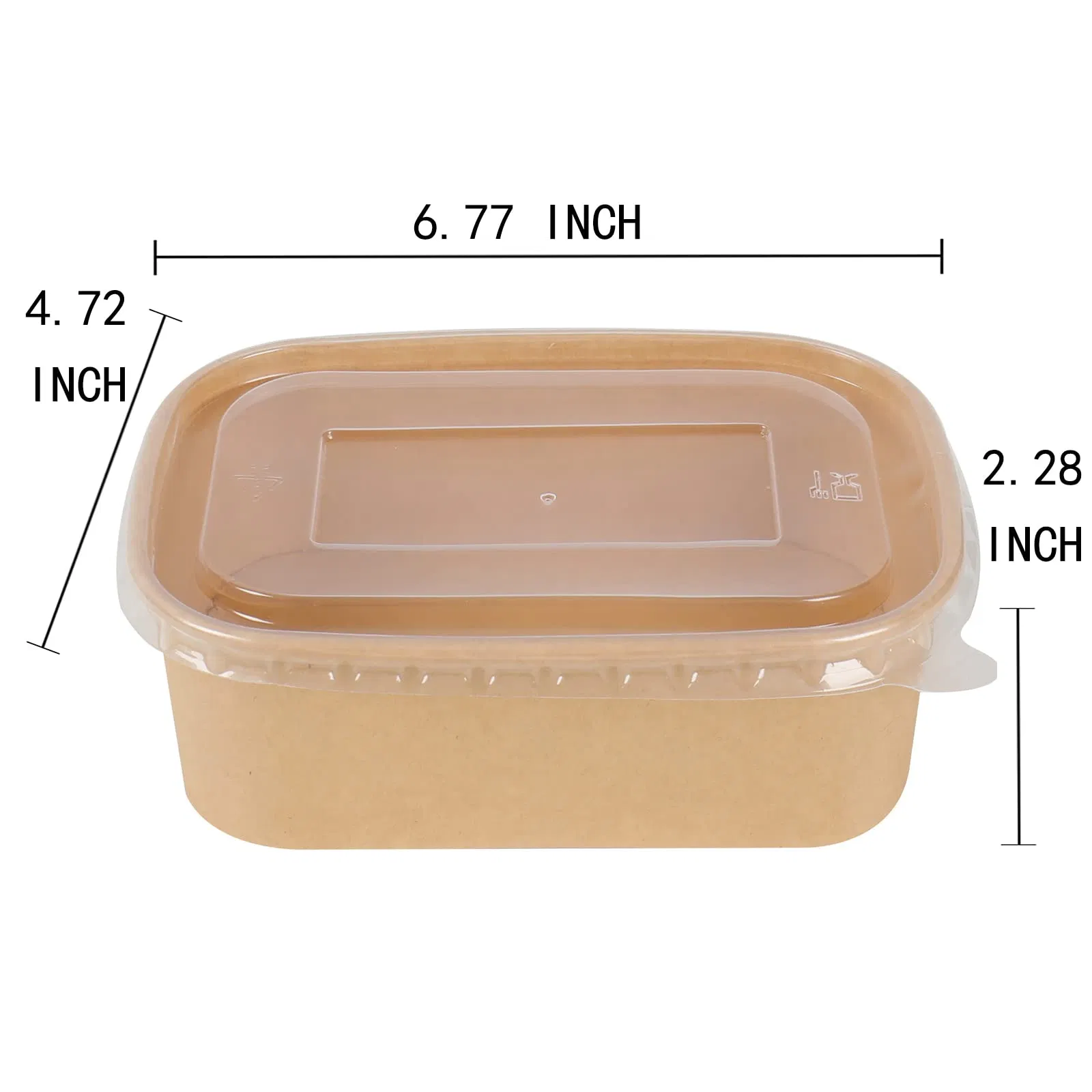 Disposable Rectangular Kraft Paper Bowls with Lids for Salad Soup Snacks Desserts Premium Quality Paper Food