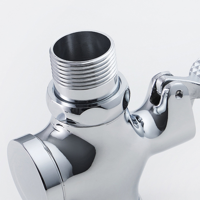 Chrome Plated Full Brass Pedal Foot Operated Flush Valve Dual-Flush Feature