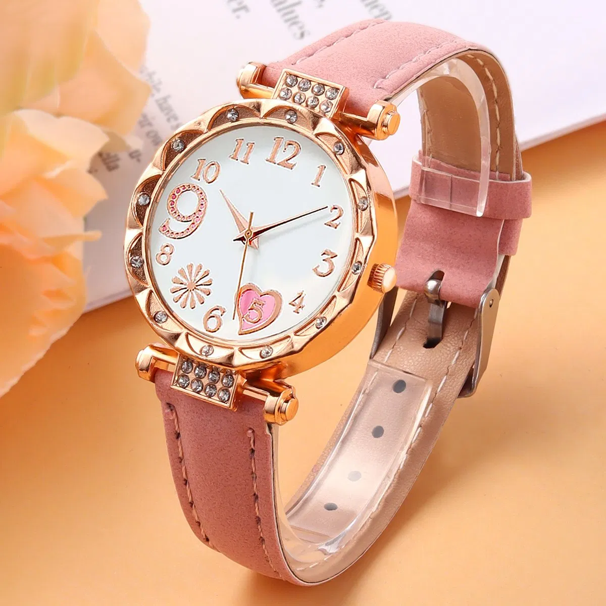 Elegant and Casual Leather Women's Watch Set
