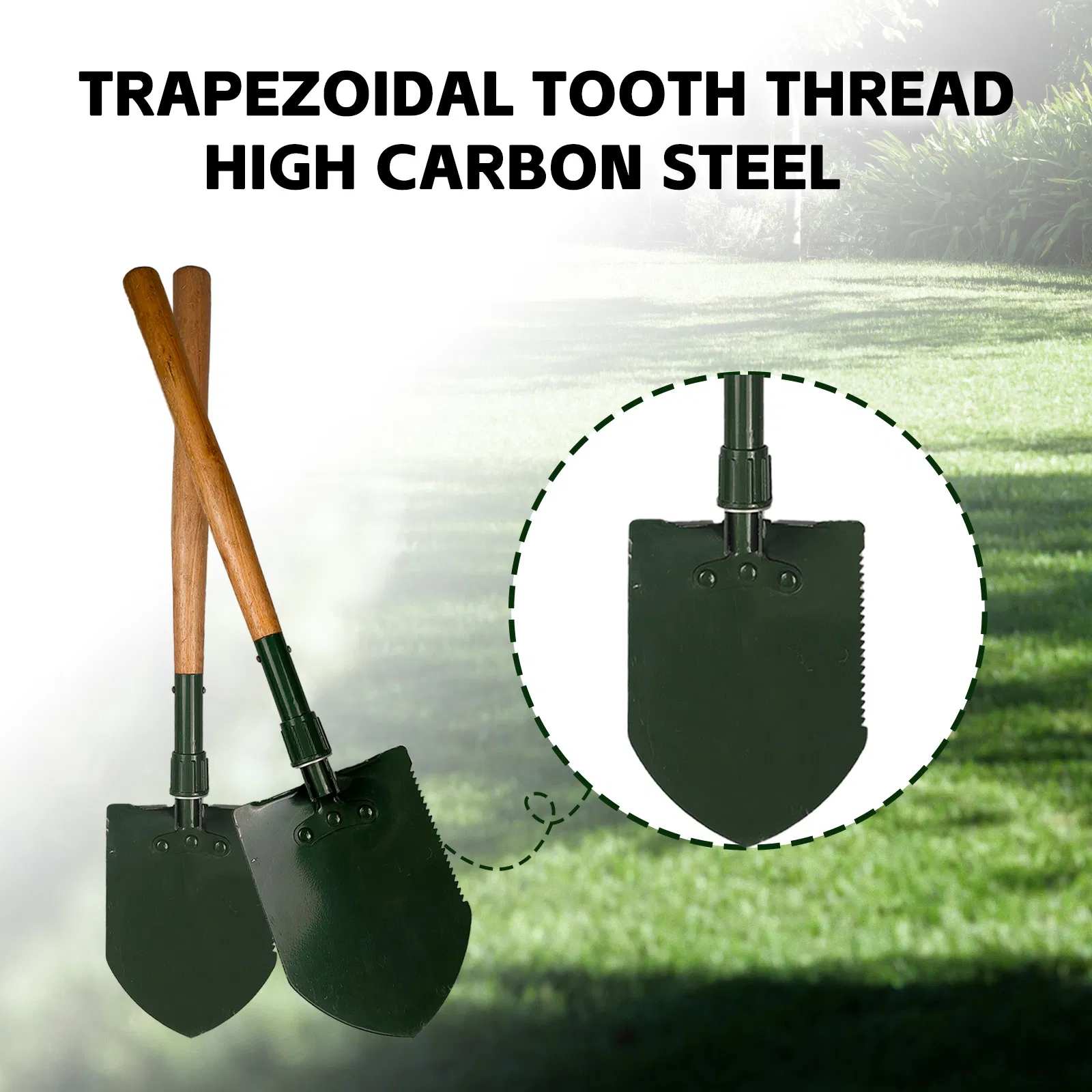 Tool Hardwood Handle Shovel Folding Camping Shovel for Hiking Gardening