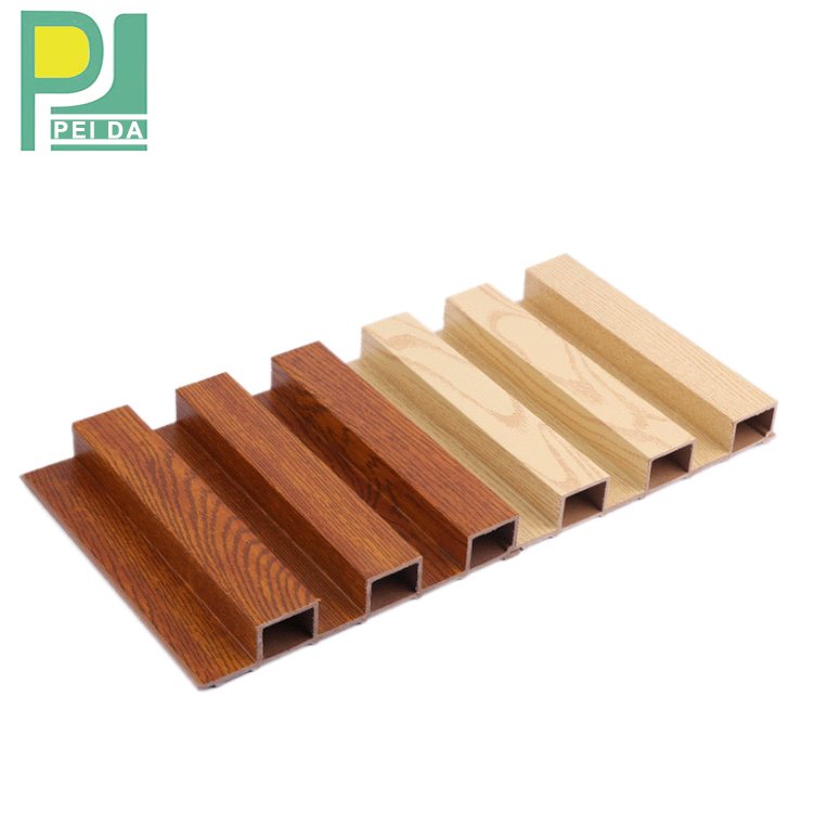 Guangzhou Exterior Prefab House Slat Wall Strip Louver Screen WPC Board Panel 12mm