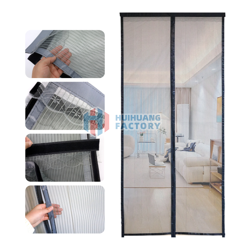 Factory Spot Heavy-Duty Door Mesh Curtain Stripping Magnetic Mesh for Sliding Glass Door