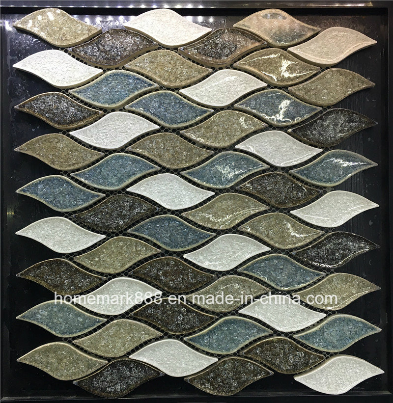 8mm Thickness Good Quality Ice Crack Porcelain Mosaic for Wall