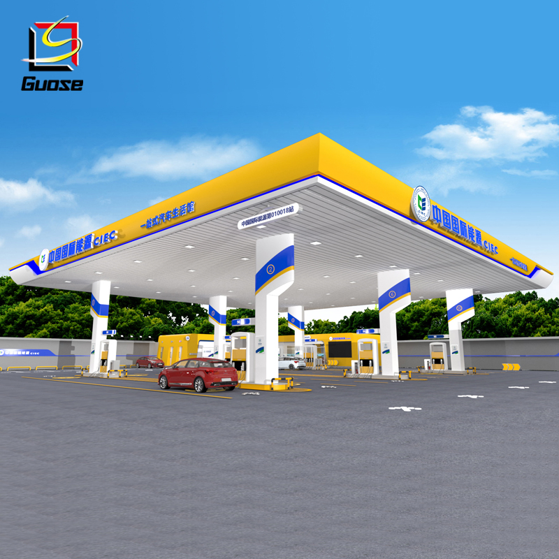 Steel Structure Gas Filling Station Roofing Petrol Station Roofing
