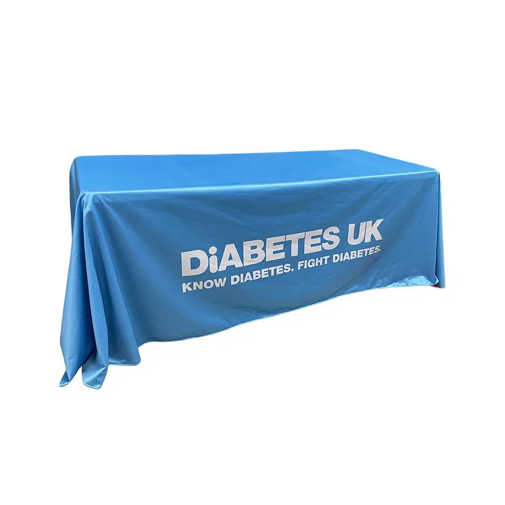 4FT/6FT/8FT Table Cloth Trade Show Custom Drape Table Cover with Full Color Logo Printed Advertising Banner