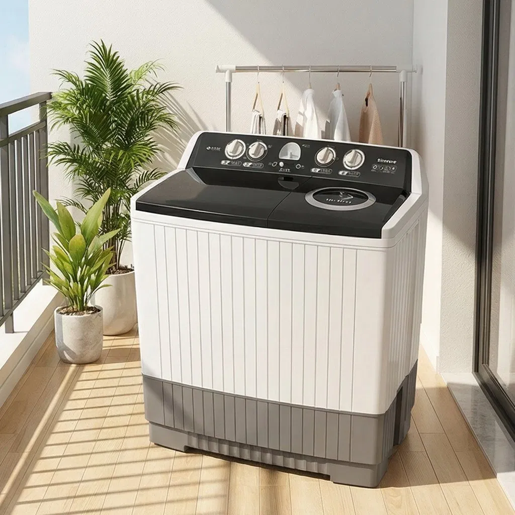 Reliable 19kg Twin Tub Washer Featuring Tempered Glass Design