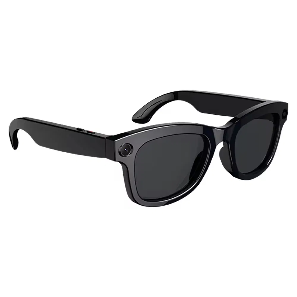OEM Ai Smart Sunglasses Bluetooth WiFi Connection with Speaker and Dual Camera for Blind People Hearing