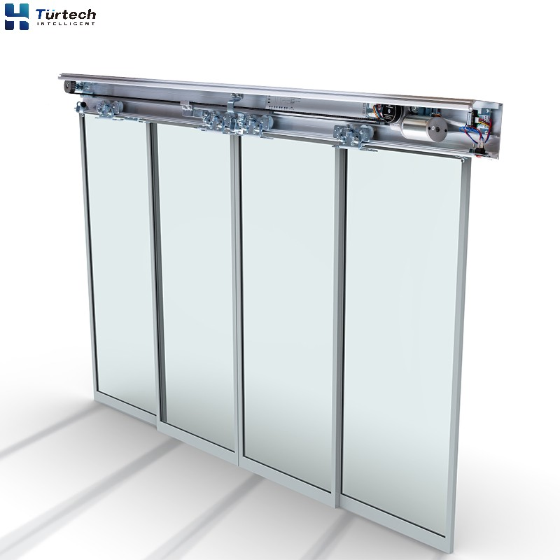 150kg Hh125 Automatic Sliding Door 55W Motor Control Full System Automatic Sensor Glass Door System for Commercial Place