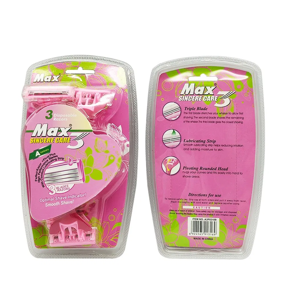 OEM Custom New Design Razor 3 Blade Women Shaving Razor Disposable