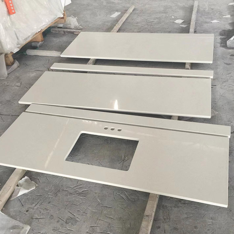 Artificial Stone White Quartz Countertop Customized Design Price