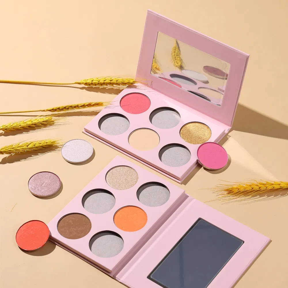 OEM 6color Eyeshadow Tray 42mm Pearlescent Matte Bloom Grooming Tray