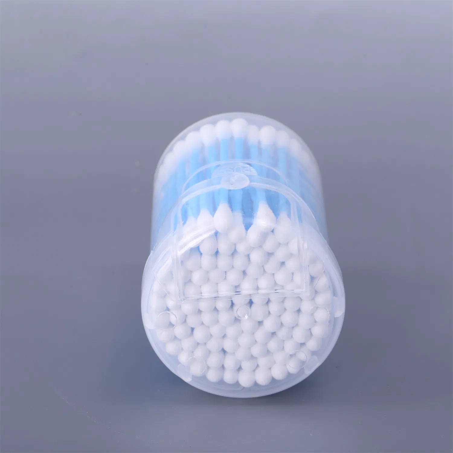 Disposable Double Round Head Plastic Swab for Make up in Plastic Container