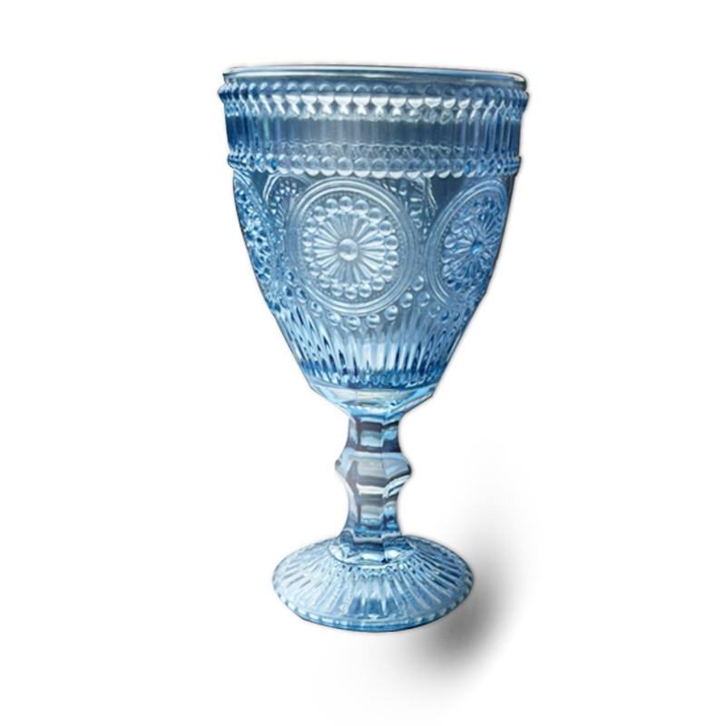 Vintage Roman Column 330ml Thickened Sunflower Embossed Drinking Glass Cups Wine Glass Goblet