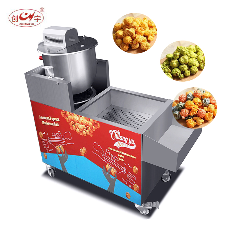 Chuangyu Automatic Industrial Distributric Gas Popcorn Machine with Cart