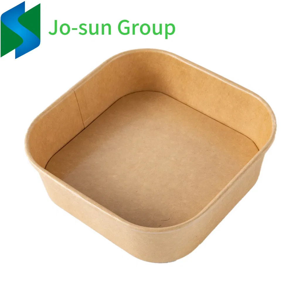 Jo-Sun Eco-Friendly Disposable Square Kraft/White Paper Salad Bowl Snake Food Bowl